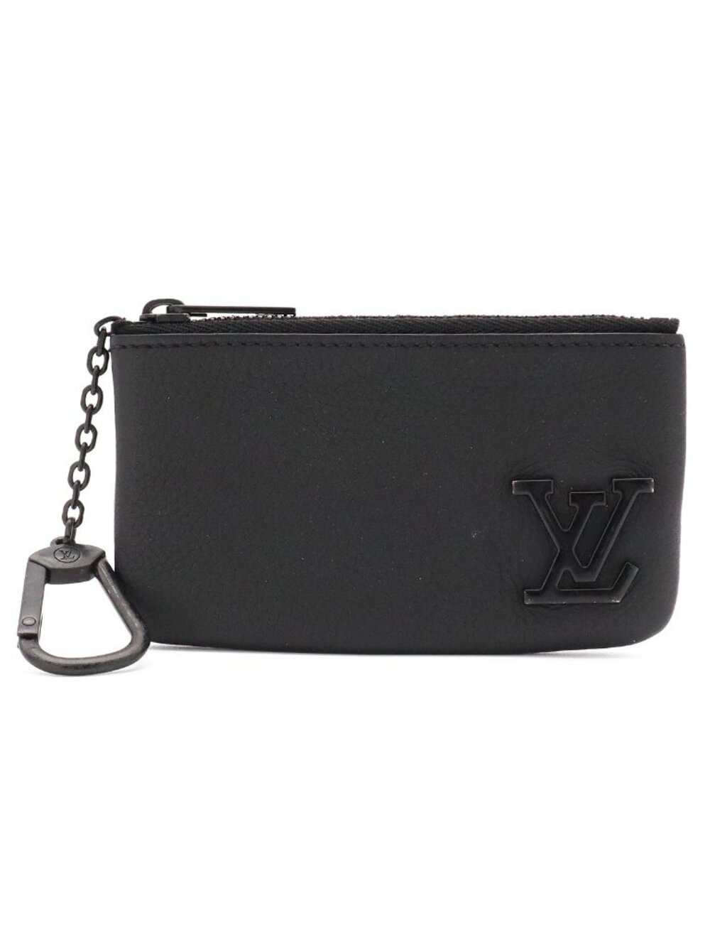 Louis Vuitton LV Aerogram Pochette Cles Coin Purse Leather Noir Black